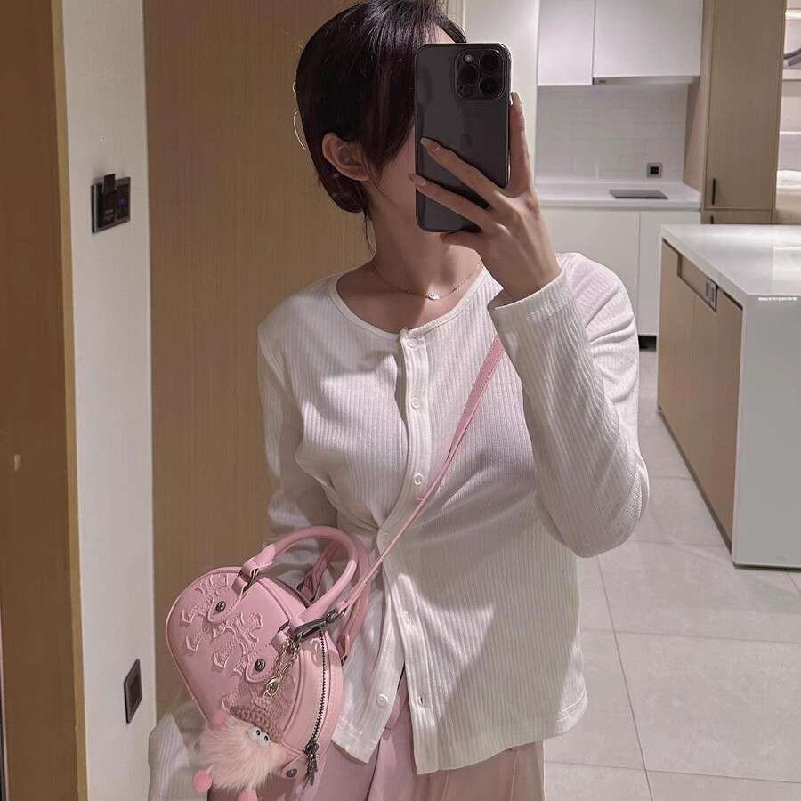Pink Bowling 2025 Trendy New for Women Niche Handbag High-end Mini Crossbody Bag