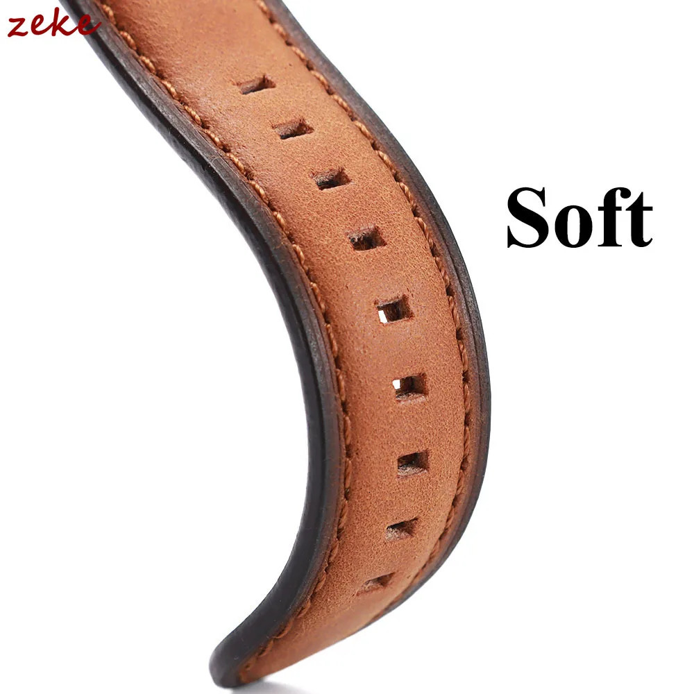 Premium Genuine Leather Watch Band 20mm 22mm 24mm for Soft Stitching Cowhide Strap Business Wristband 250805