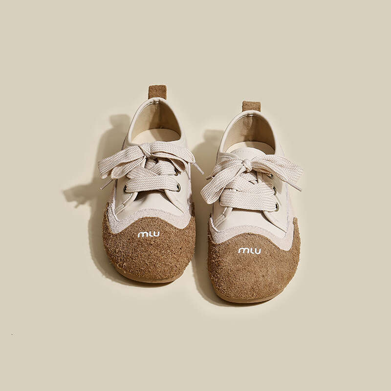 2025 Spring New Women's Matte German Training Shoes Versatile Ugly Cute Comfortable Soft Sole Lace-up Flats