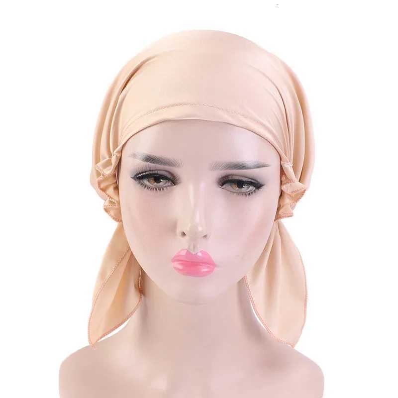 Muslim Women Satin Bonnet Arab Ruffle Turban Beanies Skullies Hair Loss Cap Chemo Cancer Cap Beanies Skullies Head Wrap Fashion Z250808