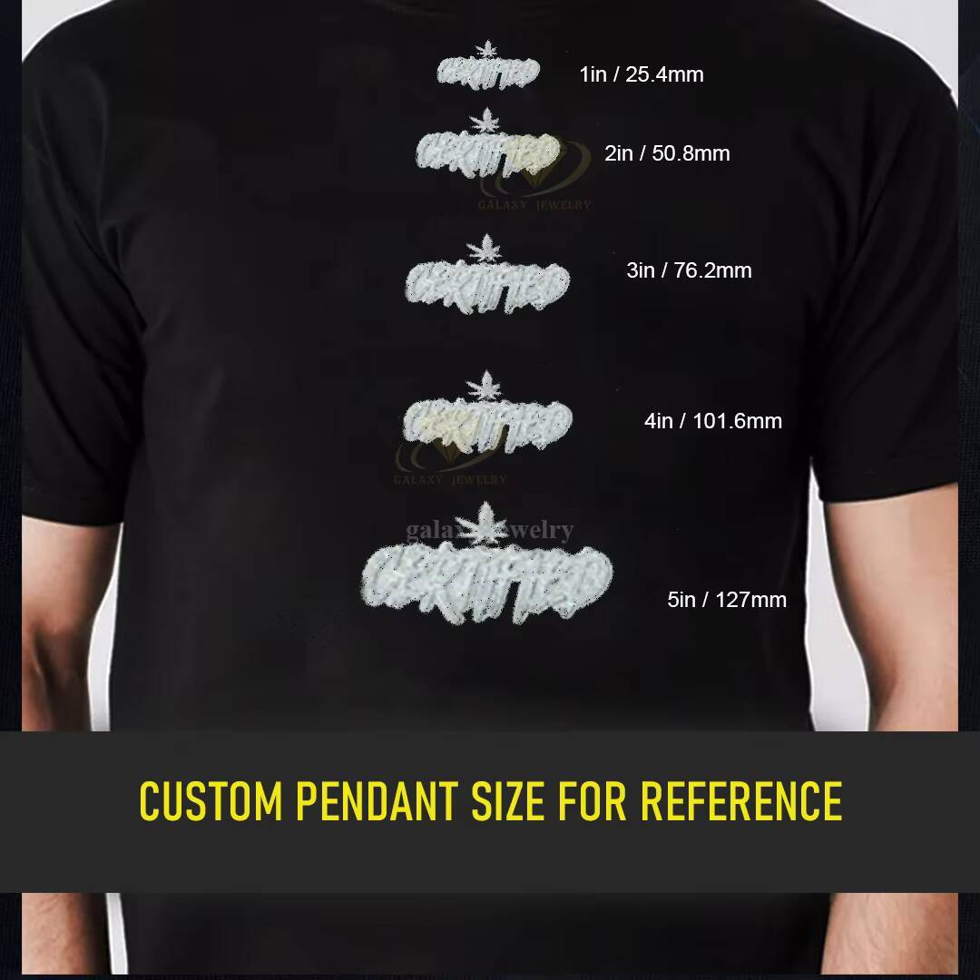 Custom Moissanite Pendant Men Hip Hop Iced Out VVS Diamond 925 Silver Mossanite Name Chain Letter Pendant Initial Necklace