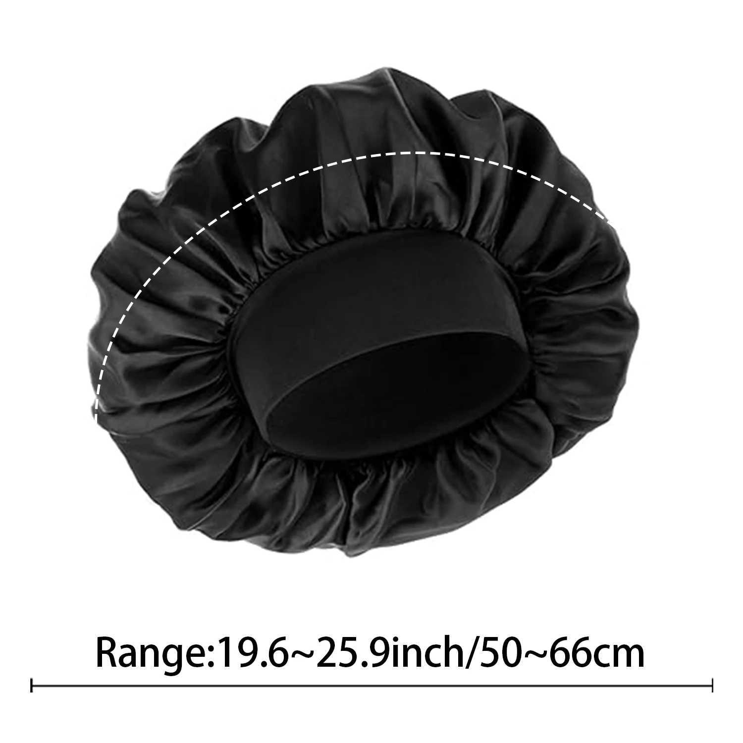 3pcs Womens Fashion Bonnet Large Wide Edge Elastic Hat Casual Sports Silk Smooth Suitable for Curly Straight Hair Sleeping Hat Z250808