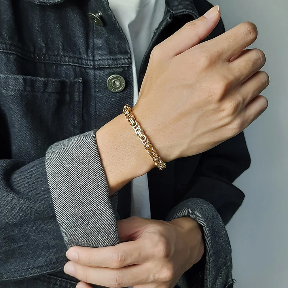 est 316L Stainless Steel Bracelet Men Women Wholelsale Wristband 4mm Gold Color Male Hand Chain Link Hip Hop Jewelry 250808