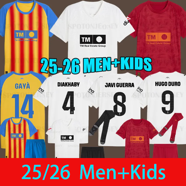 valencia cf soccer jerseys camisetas de futbol men kids kit Valencia football shirts 2025 2026 third kids kit camiseta vcf HUGO DURO GAYA MUSAH HUGO chemise595