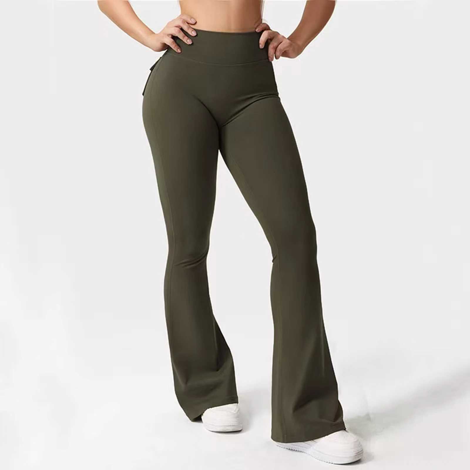 100% Cotton Women Yoga Pants High Waist Sport Seamless Leggings Scrunch Butt Solid Color Push Up Slim Flare Pants Booty Leggings XJ250808