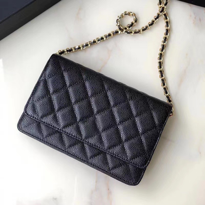 top quality designer shoulder bag chain strap handbag plaid purses double letter solid buckle sheepskin caviar pattern womens luxury evening bags