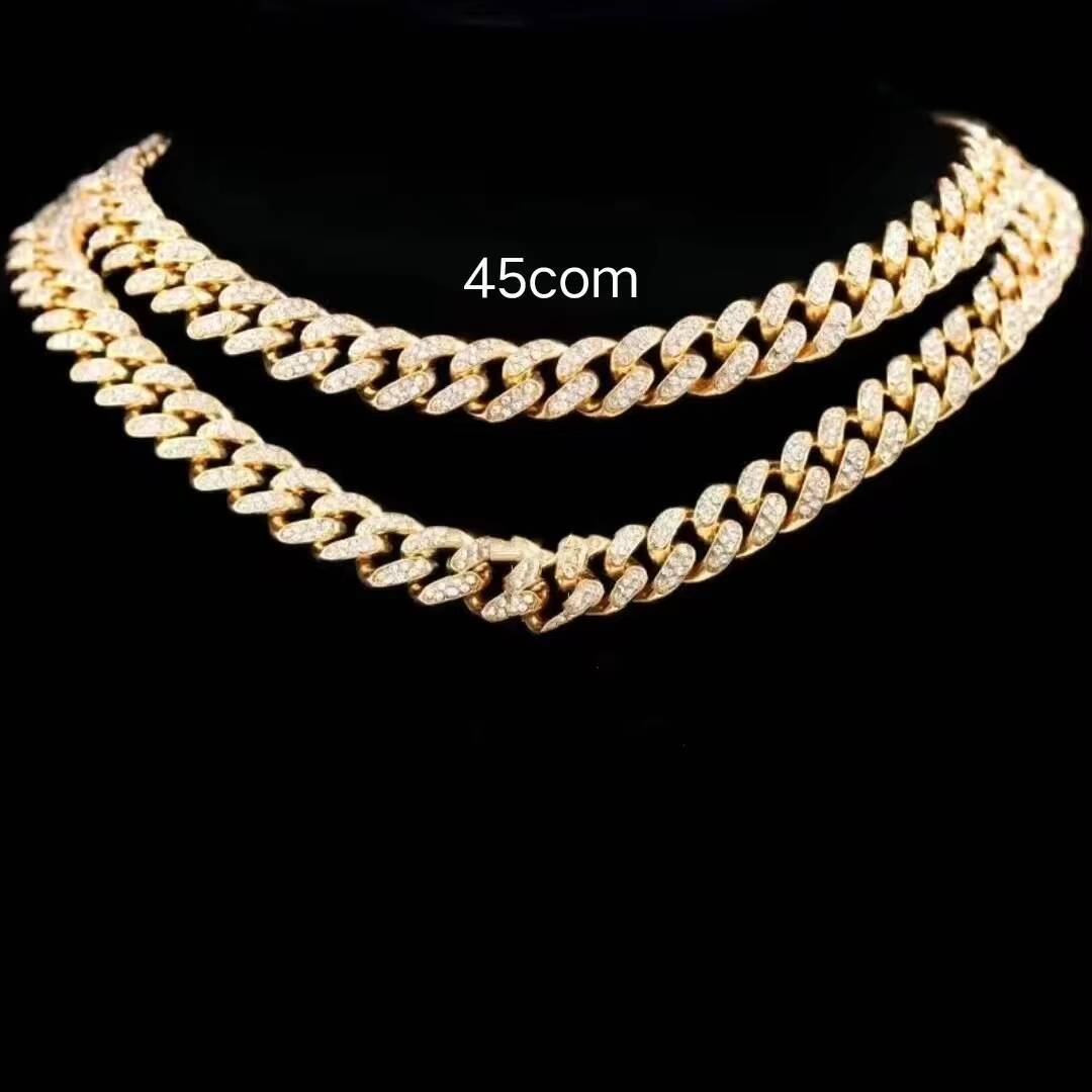 Pass Diamond Tester 925 Silver Necklace Diamond Jewelry Iced Out 10mm Double Rows Hip Hop Moissanite Cuban Chain