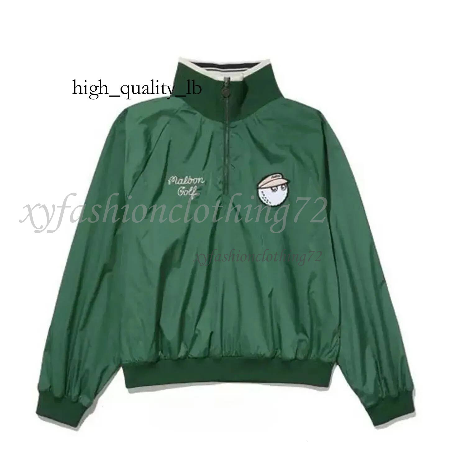 New 2025 Men's golflies malbons jacket Streetwear Sweatshirt Women Fashion Designer Casual Green Light Cream Spliced Zipper Hoodie Gothic Oversized 831 d5