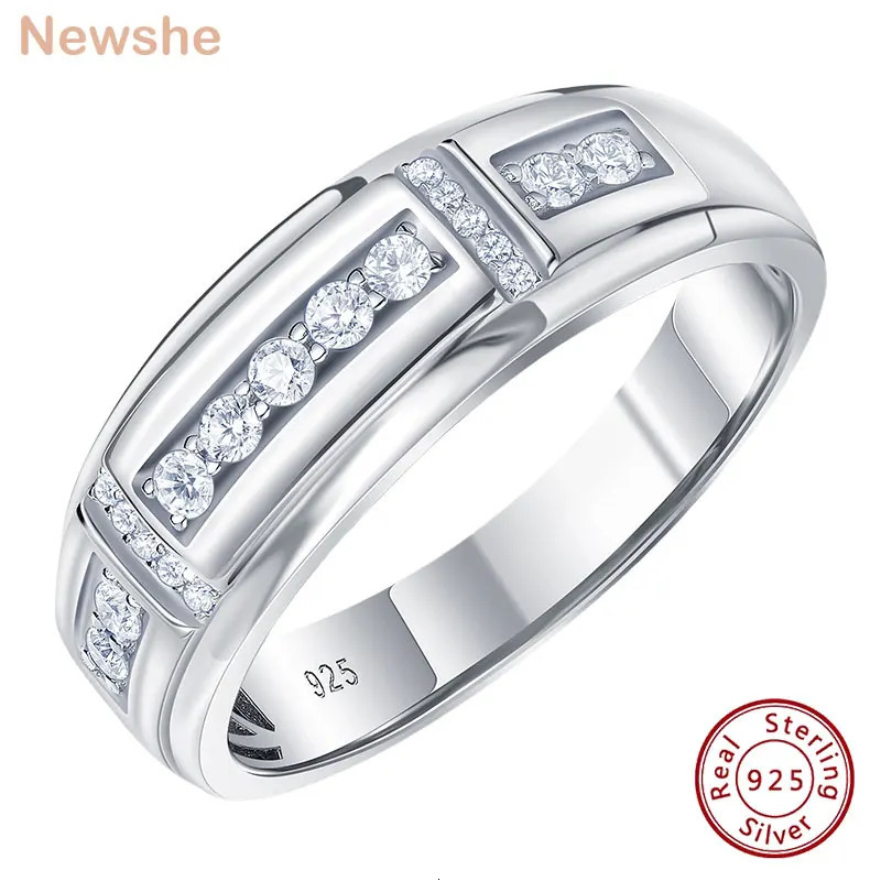 she Elegant Mens Wedding Band 925 Sterling Silver Rings for Him Half Round Engagement Ring 250717