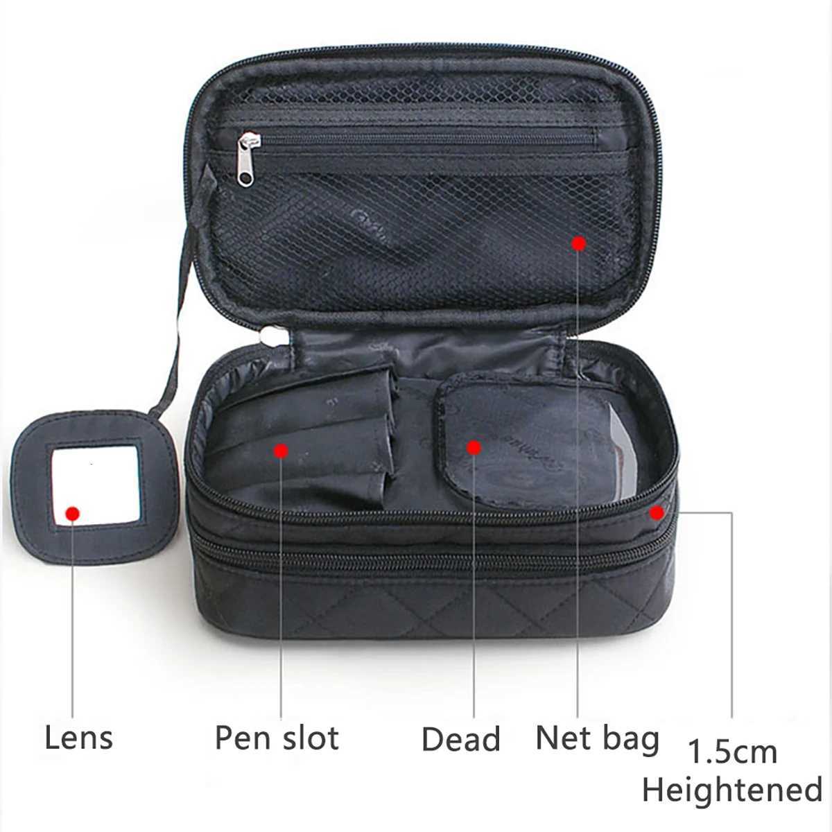 Double-Layer Multi-Functional Waterproof Cosmetic Bag Large Capacity Outdoor Travel Ladies Makeup Storage Bag Y250808