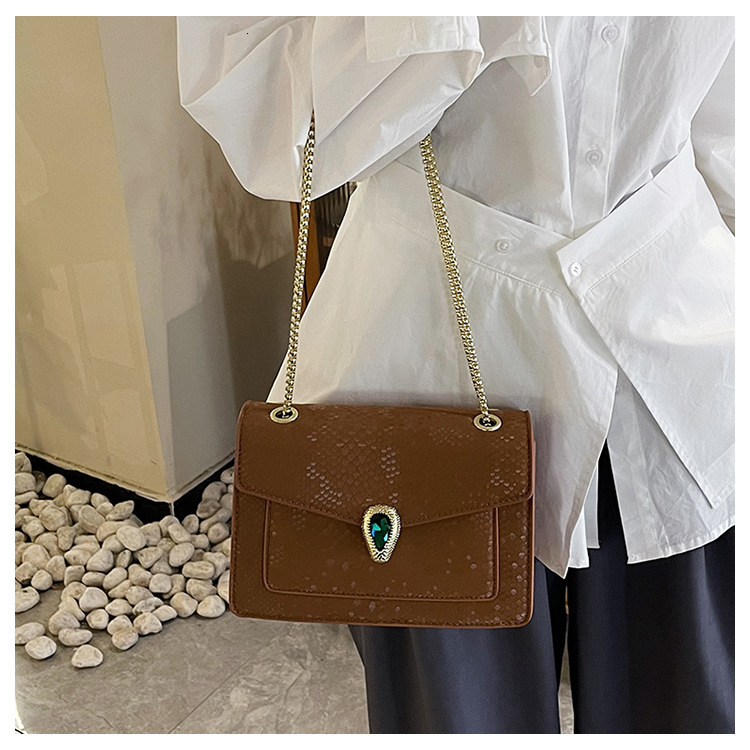 Free Shipping 2025 New Women's Designer Serpentine Diamond Luxury Brand Texture Commuter Women's Small Square Bag Banquet Bag Wallet Makeup 