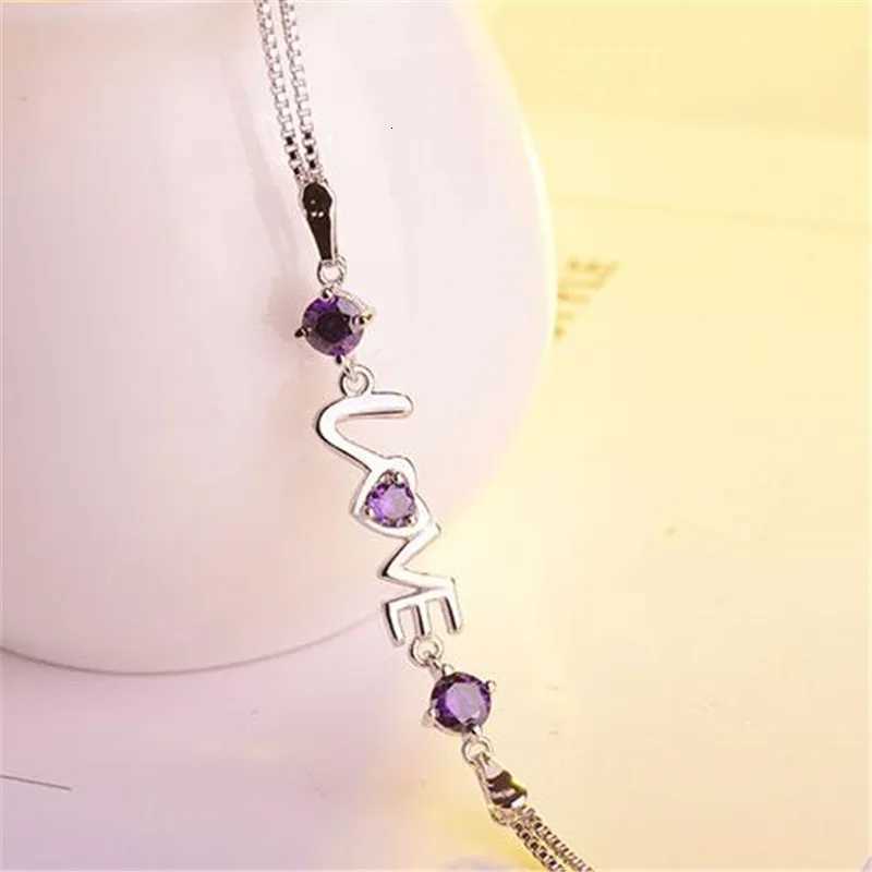 925 Sterling Silver Bracelet Heart Love Round Cubic Zirconia Double Chain Linked For Women Charm Bangle Jewelry Christmas Z250807
