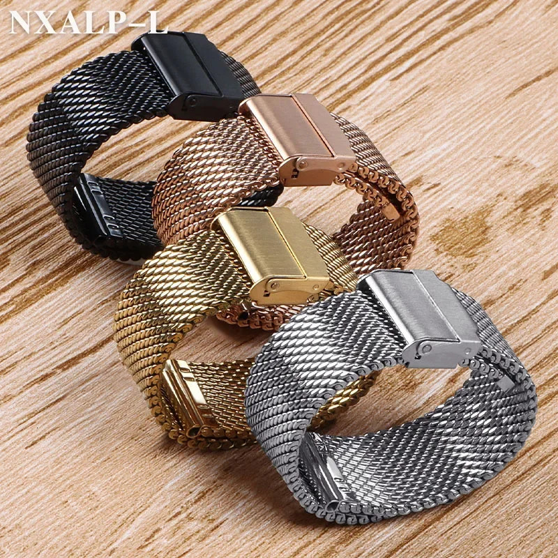 10mm Mesh Milanese Watch Band for Strap Quick Release Stainless Steel Bracelet 18mm 20mm 22mm 24mm 250805