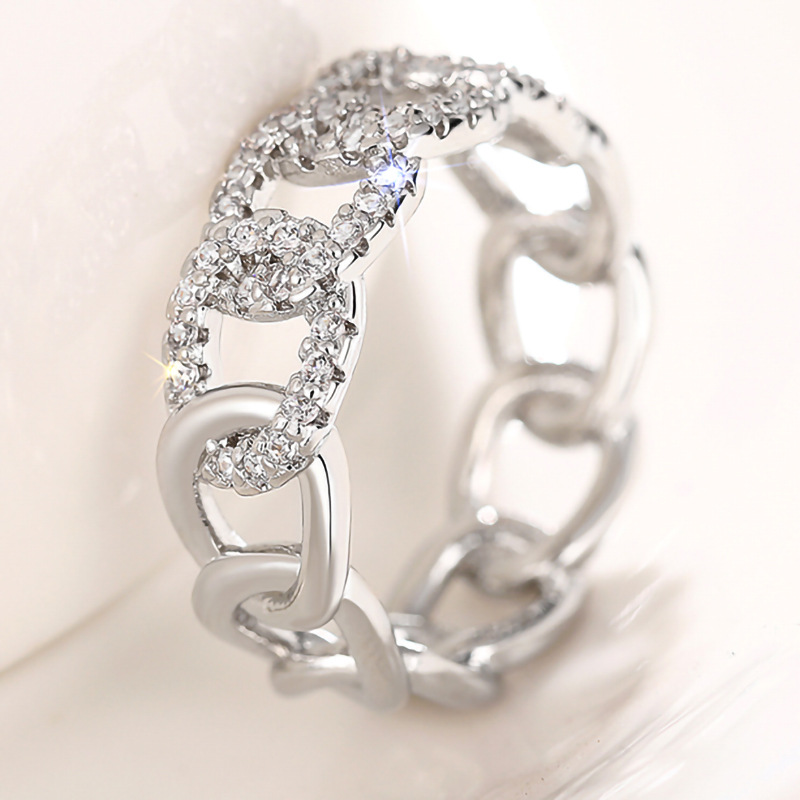 New Round Buckle Cross Ring Minimalism Full Zircon Diamond Finger Ring Jewelry Props Accessories Gifts Geometric Jewelry wholesales drop ship