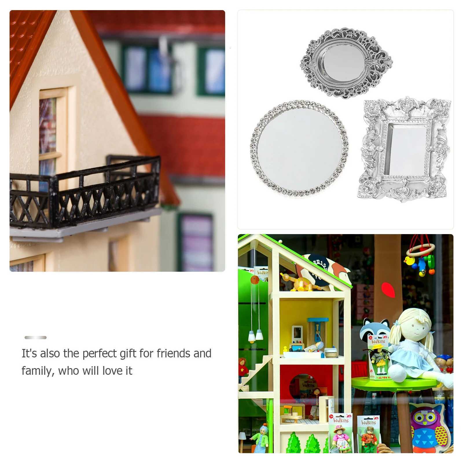 3 Pcs Mirror Prop House Decor Garden Ornaments Home Goods Pretend Resin DIY Accessory Micro Scene Toys Kids Z250807