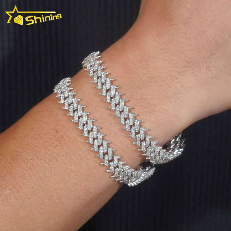 Cheapest 10mm Brambles Link Hip Hop Hot Style Fashion Cuban Bracelet Sterling Sier Moissanite Bracelets Chain
