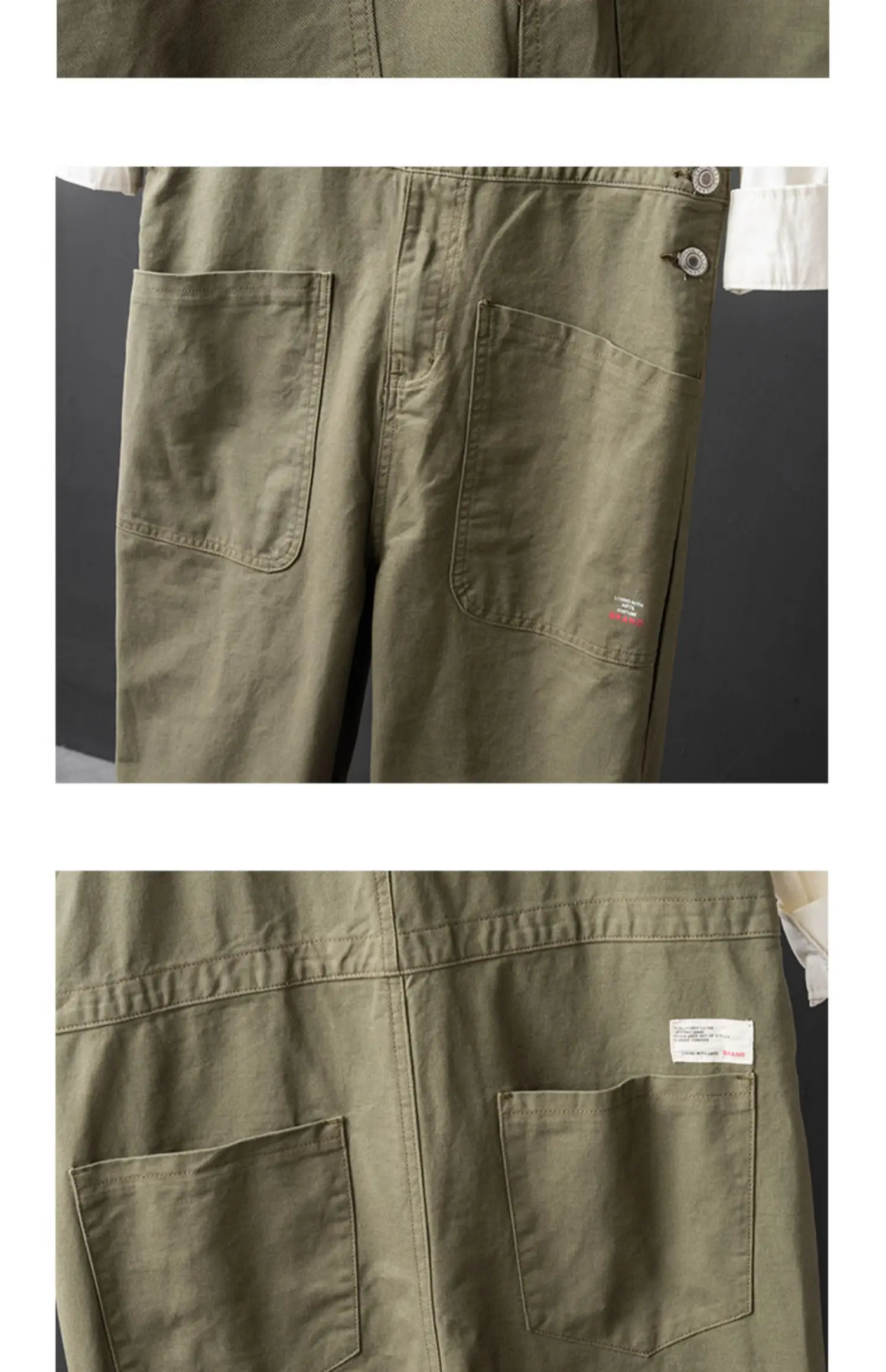 Retro Work Suit Jumpsuit Couple Loose Fitting Straight Pants Large Pocket Thick Casual Overalls Men Onepiece Suspender Trousers 250804