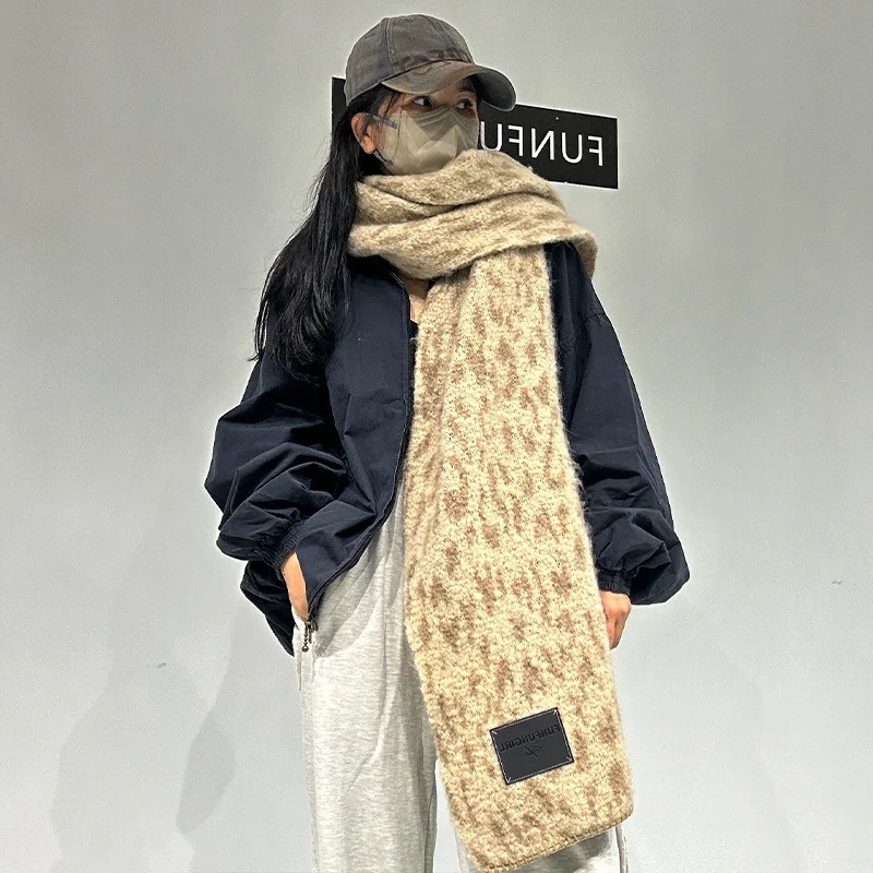 Winter Men Fashion Zebra Print Shawl Women Keep Warm Thickened Scarf Cashmere Big Scarves 250807