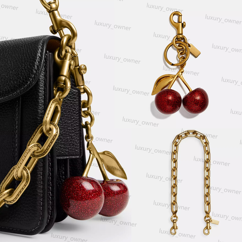 Designer bag charm Small Pretzel charm Keychain gold finish looped strap palladium Anagram dice Style Ring Keyring Hangings key chain women Lanyards Keychains1