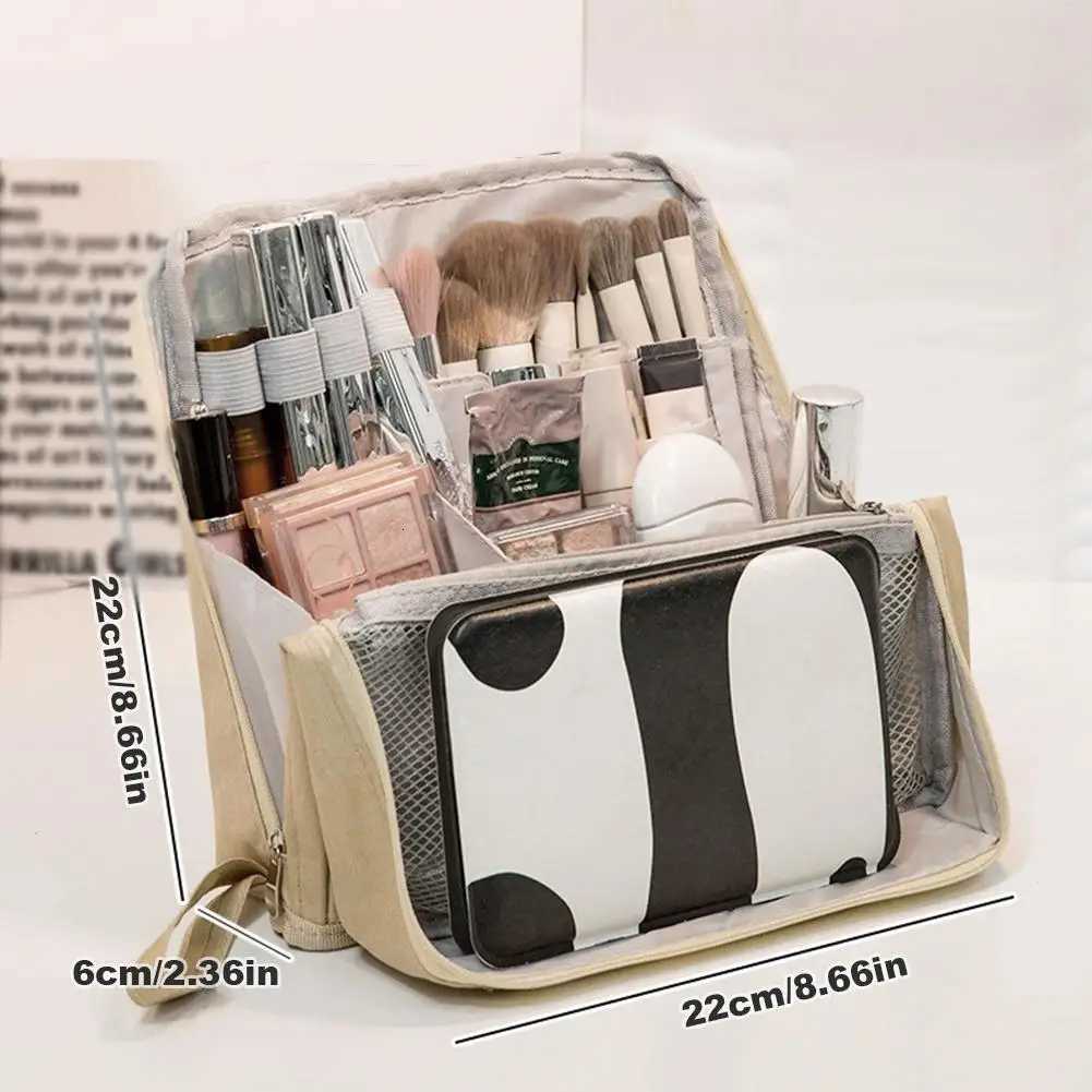 Travel Portable Large Capacity Double Opening Cosmetic Bag Mens Toiletry Storage Bag Multi Layer Stationery Bag Y250808