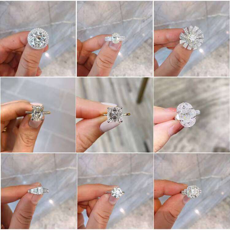 GRA 3 Stone Round Dia Band 14K White Gold 1CT2 CT VVS D Color Moissanite Ring for Women Engagement Jewelry