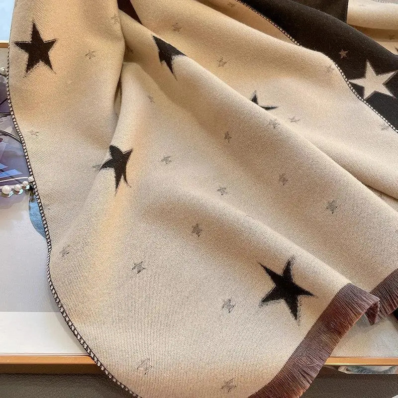 Autumn Punk Gothic Unisex Y2k Neckerchief Streetwear Women Tassels Grunge Scarf Hip Hop Harajuku Star Printing Scarves 250807