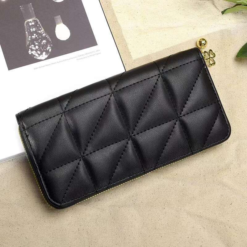 Quilted for Women, Long Multi-Functional Leather Wallet, 2025 New Fashion Large Capacity Clutch Wallet with Zipper