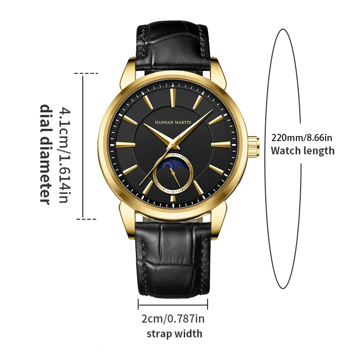 Original Multifunctional Men Watch Hannah Martin Top Chronograph Watch Quartz Movement Casual Sports Watch for Men 250807