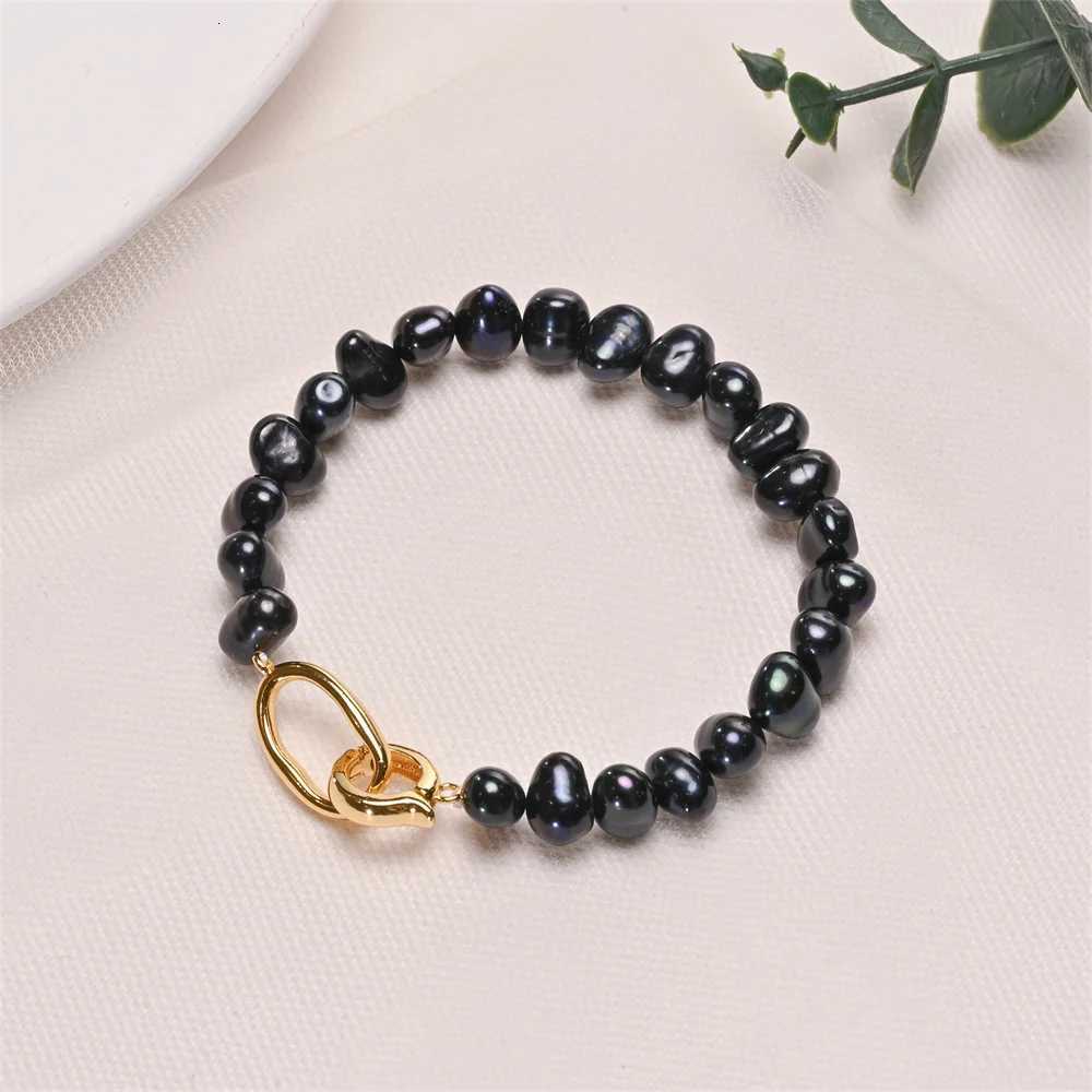 16cm 18cm 20cm Length 7-8mm Freshwater Pearl Bracelet Geometric Pattern Copper Clasp 2025 Newest Fashion Womens Bracelets Z250807
