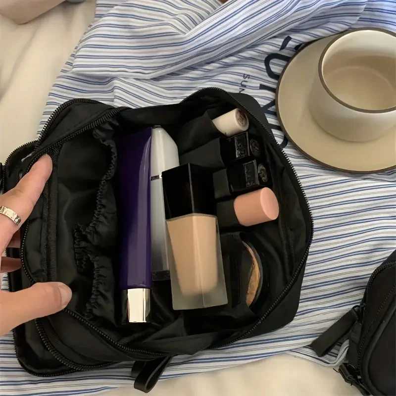 Large Capacity Makeup Bes Storage Bag Double-Zipper Cic Tools Organizer Wide-Open Vertical -Standing B Holder Y250808