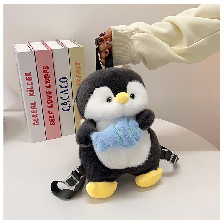 2025 Autumn New Women s Backpack Little Penguin Plush Bag New Doll Plush Toy Cute trend Cartoon Girl Backpack Cartoon Backpack New Designer Backpack