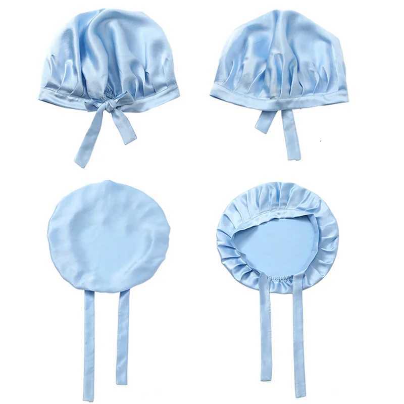 Mulberry Silk Bonnet Sleep Cap for Women Night Hat 16 Momme with Adjustable Ribbons Hair Care Z250808