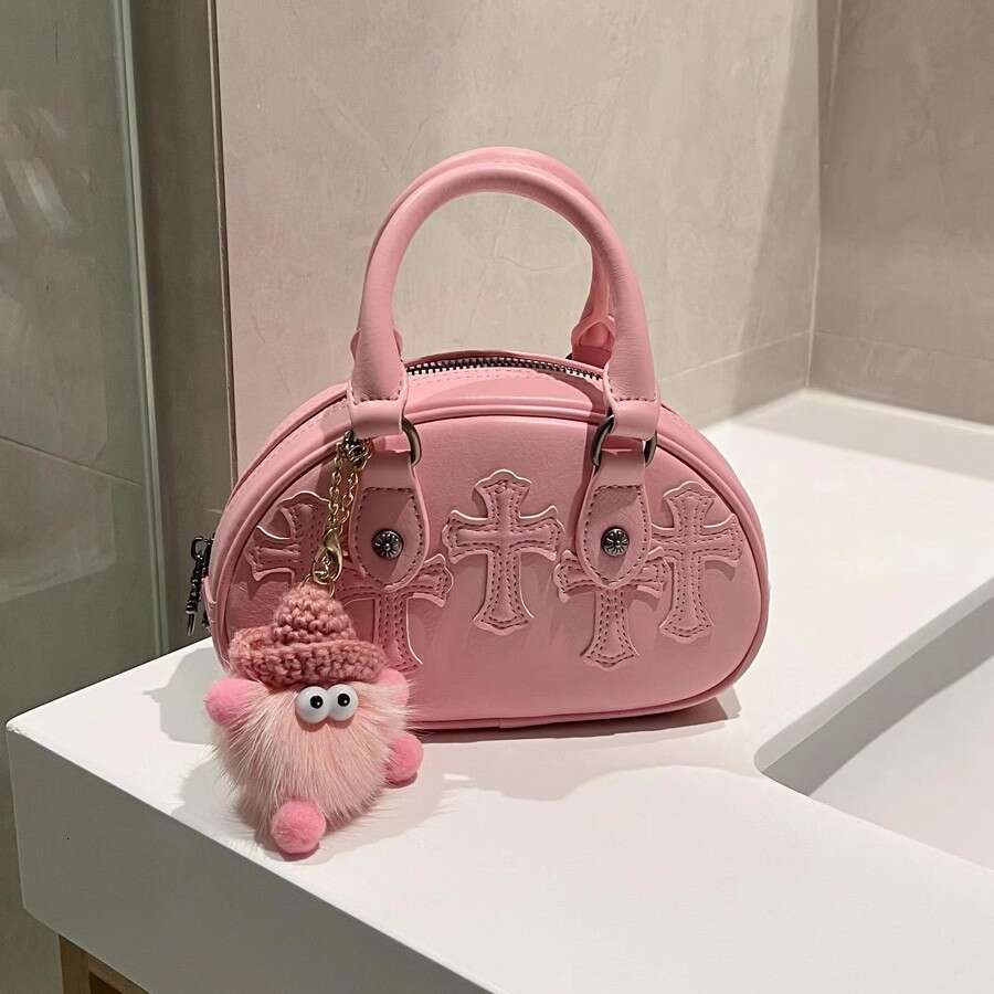 Pink Bowling 2025 Trendy New for Women Niche Handbag High-end Mini Crossbody Bag
