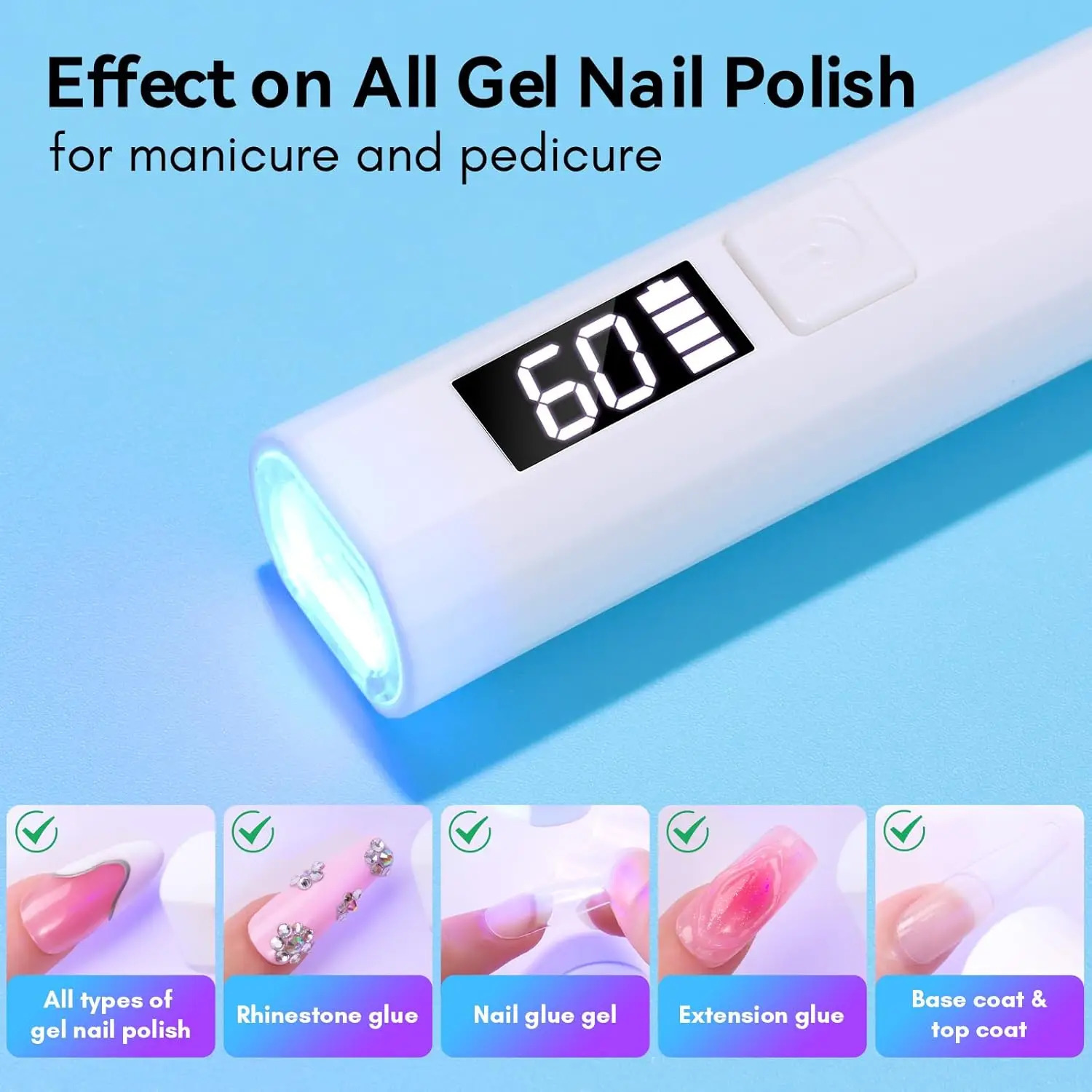 Makartt UV Light for Gel Nails Handheld Mini UV LED Nail Lamp Portable Lumiere Nail Dryer for Curing Gel Polish Nail Glue 250814