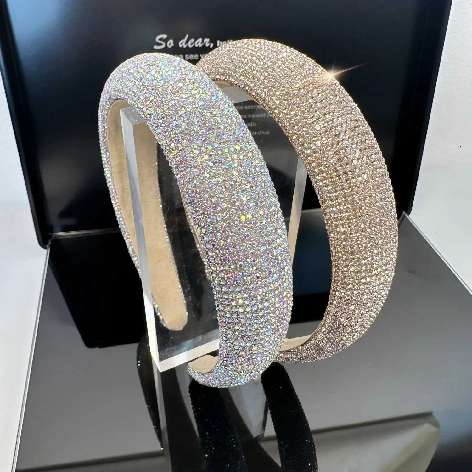 European-Style tra-Shimmering Rhinestone High-Ceiling Luxury P Hair Accessories With Wide Diamond Band For Women Y250808