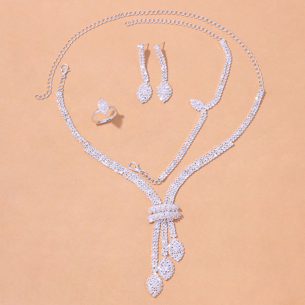 TIRIM Cubic Zirconia Necklace Set for Women Dubai Jewelry Set for Brides Wedding Jewelry and Engagement Musicians 241106