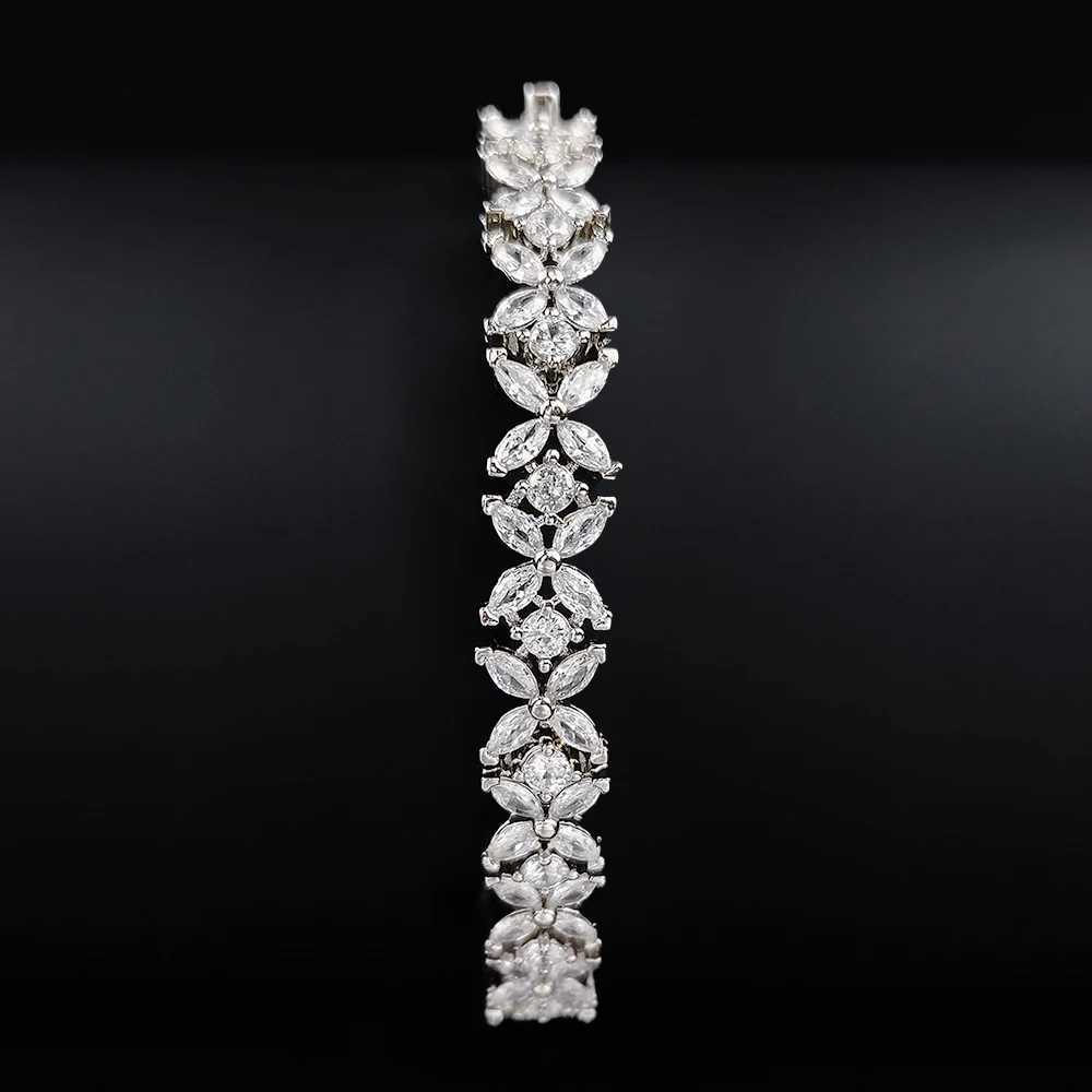 2024 New Fashion Silver Color Leaves Adjustable Bracelet Bangle for Women Anniversary Gift Jewelry Wholesale S6058 Z250807