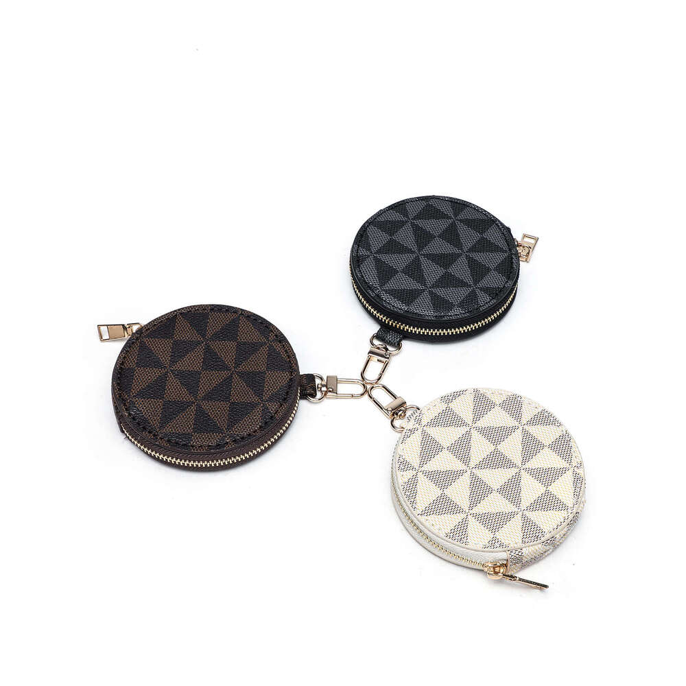 Lacel Urwebin Round Geometric - Patterned Coin Purse: Compact & Stylish Keychain Pouch for Small Essentials