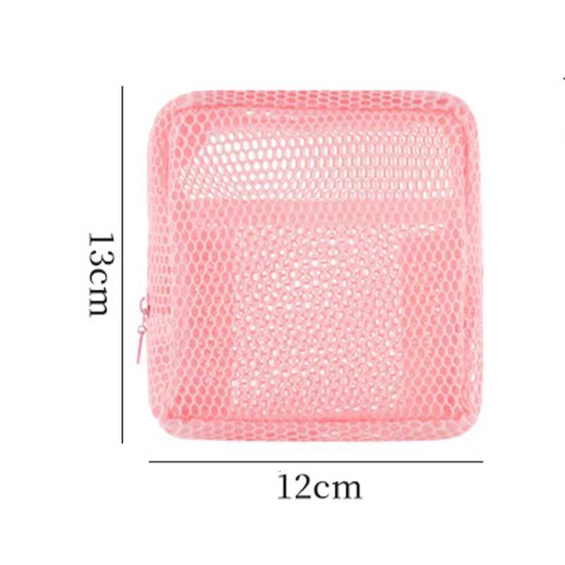 Square Mesh Cosmetic Bag Portable Lipstick Cosmetic Storage Bag with Zipper Multi-purpose Sundries Storage Bag Cute Student Case Y250808