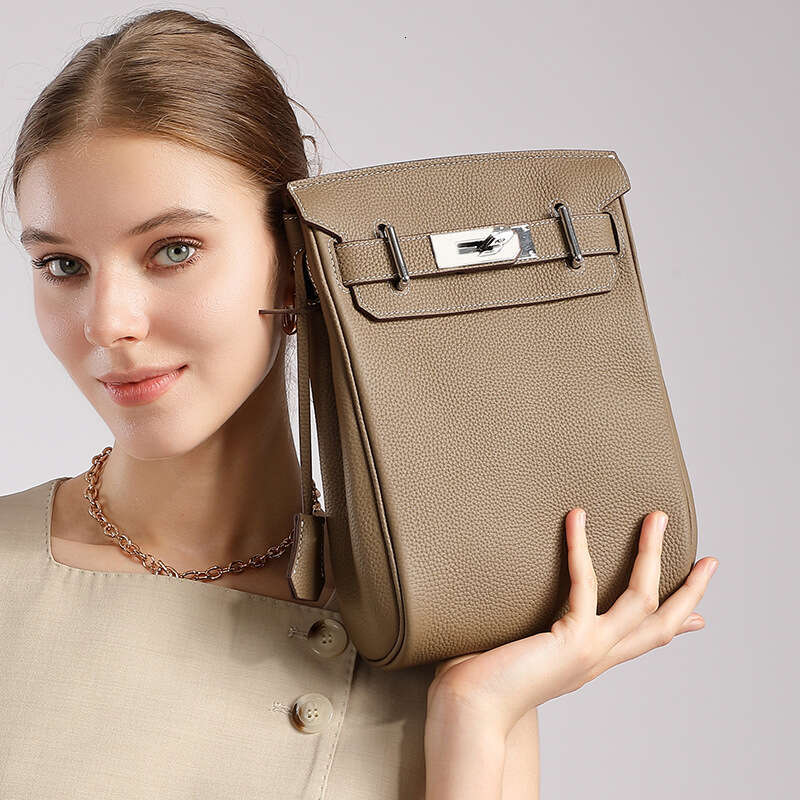Togo Top Layer Cowhide Chest Unisex Backpack Fashion Genuine Leather Single Shoulder Crossbody Bag
