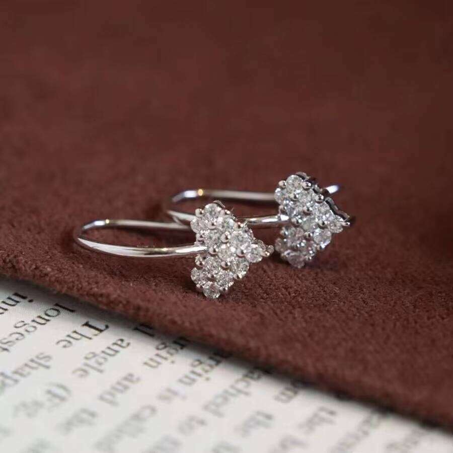 Light Gold Lab Custom Hoop Dia Stud Jewelry Womens Heart Shape Earrings