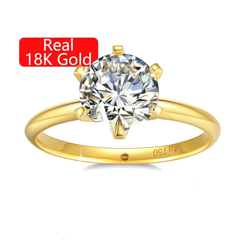 Wholesale Jewelry 2ct 1ct 0.5ct 0.3ct Moissanite Dia Woman Wedding Engagement Ring Hollow 5D Gold Rings