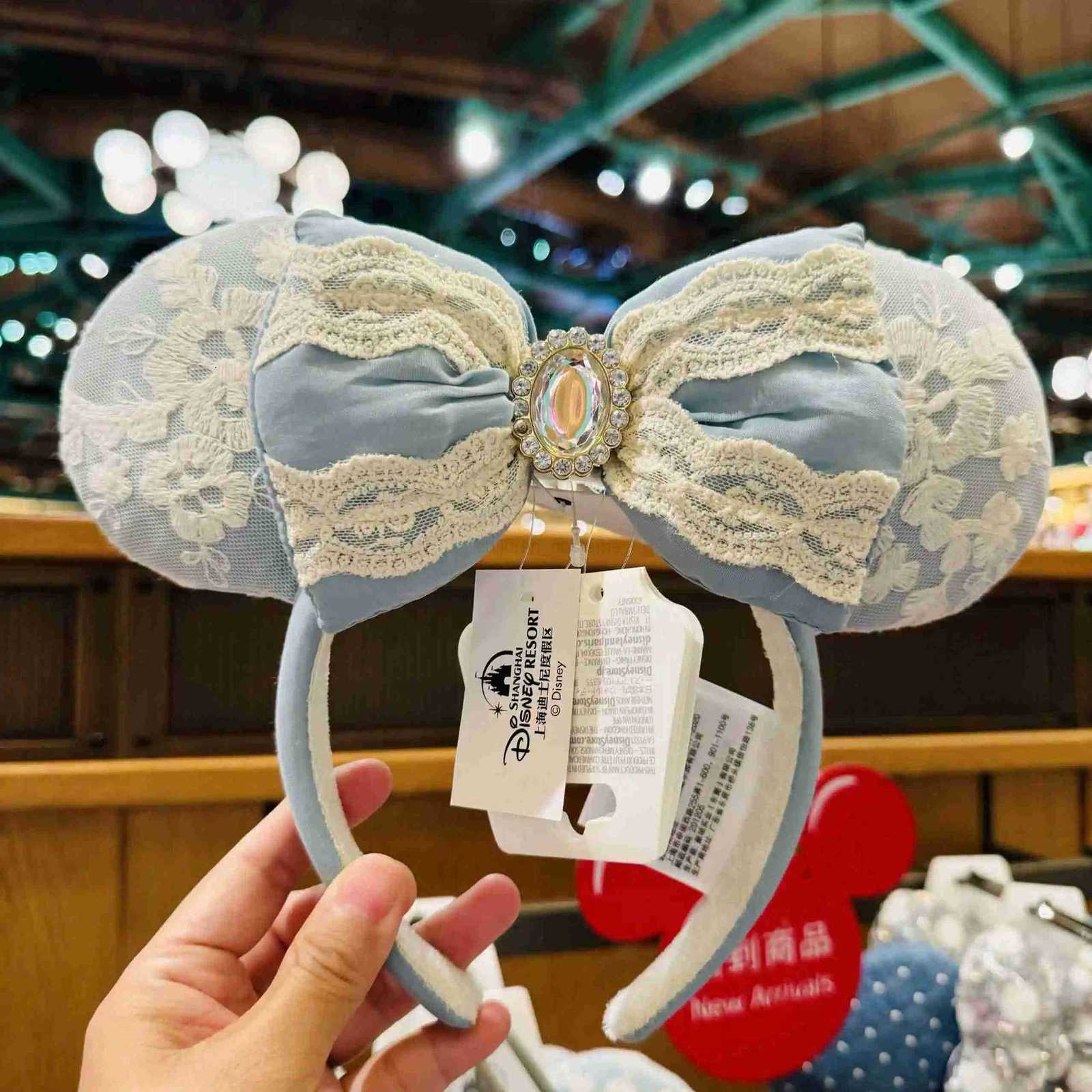 DisneyOriginal Disney Princess Tiana Jasmine Rapunzel Cinderella Ear Headband For Adults Shanghai Disneyland Park Hair Hoop Girl Gifts W250808