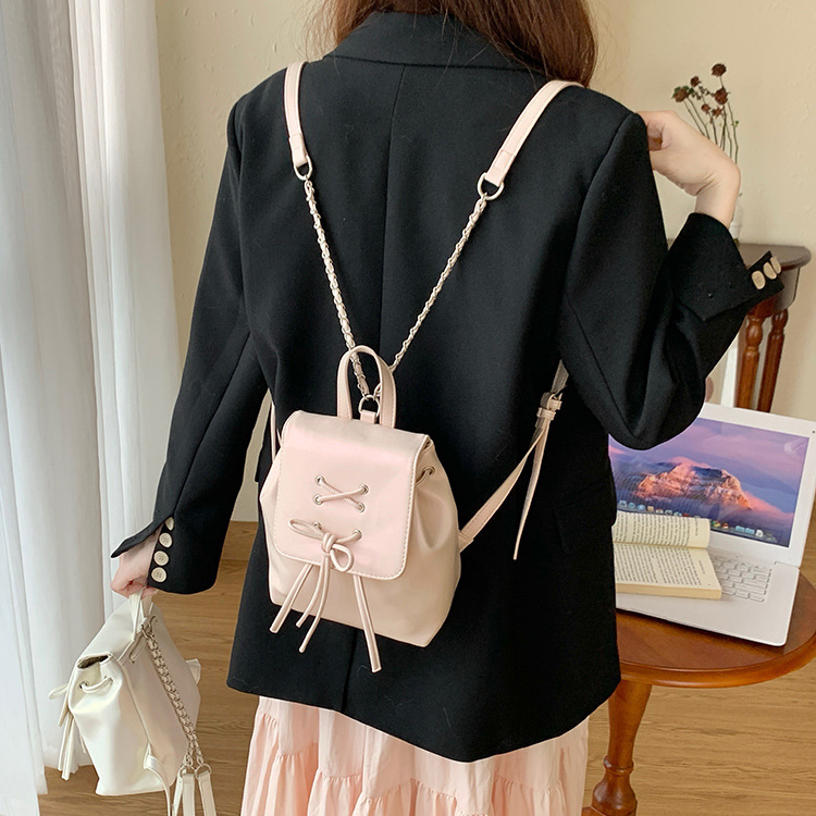 2025 Autumn New Women s Backpack Ballet Style Bow Women s Backpack New Trend Cute Handbag Shoulder Bag Autumn New trend Solid Color Simple Style Desig