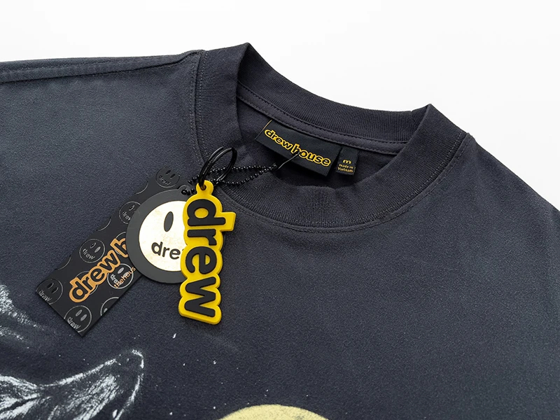 Drew House Designer luxury Hot Sale Mens Clothing Printing logo T shirt men's and women's printed loose short sleeve T-shirt 25ss