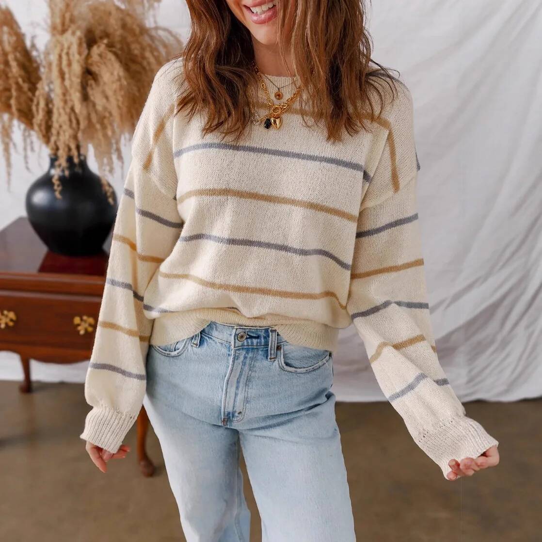 Casual Loose For Woman Winter Trend Women's Long Sleeve Knitting Sweater Knitwear Pullovers Vintage Female Tops Clothes dongdumaoyi