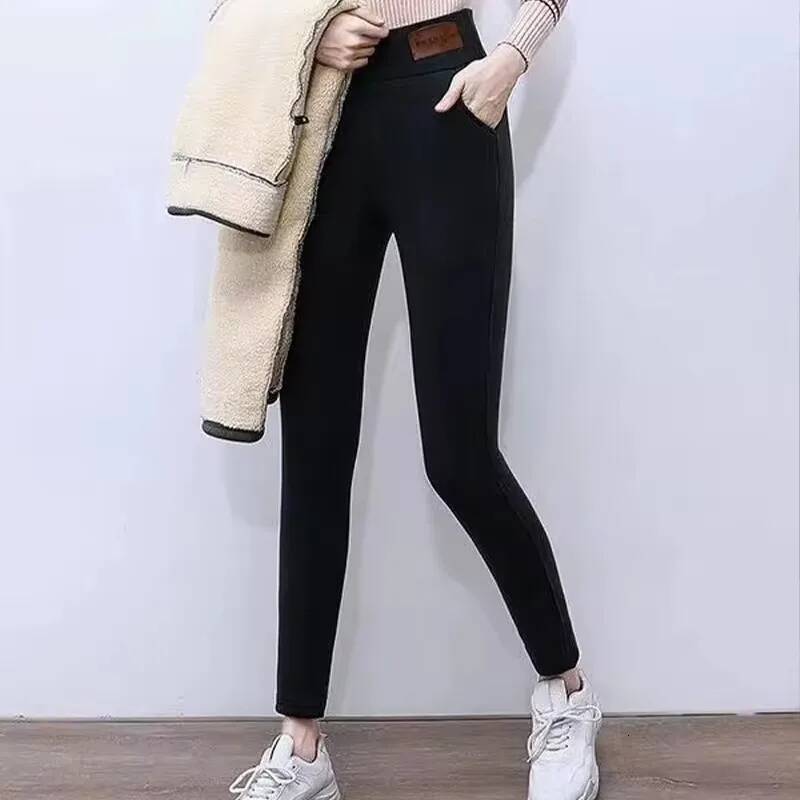 Thermal Leggings Women Winter High Waist Simplicity Warm Pants Fashion Black Elasticity Autumn Veet Comfortable Leggins dongdumaoyi