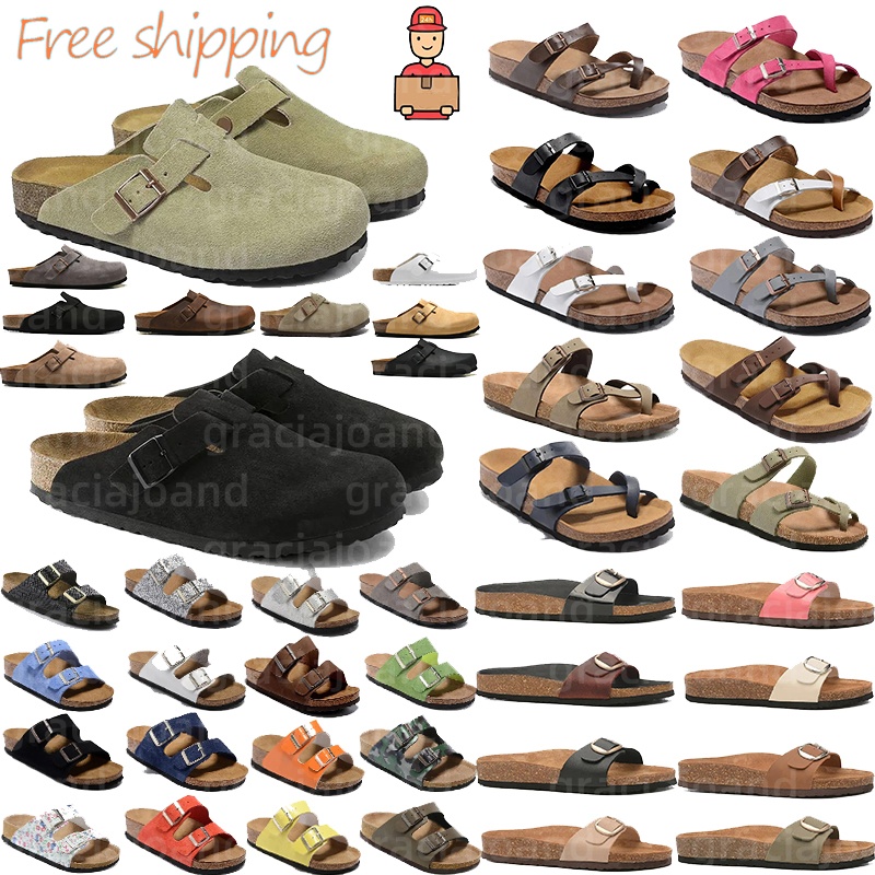 Designer slippers man Clogs Women's Outdoors casual sandals Anti slip with suede leather upper Khaki black white