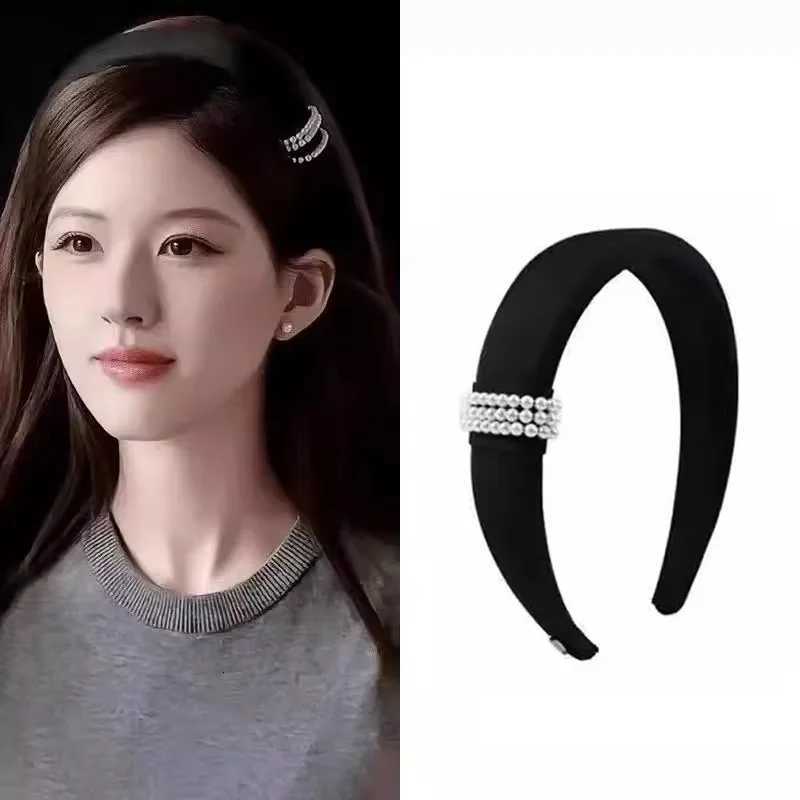 Elegant Pearls Sponge Simple Hairband for Women Girls Sweet Hair Ornament Band Hair Hoop Hair Band Fashion Hair Accessories Y250808