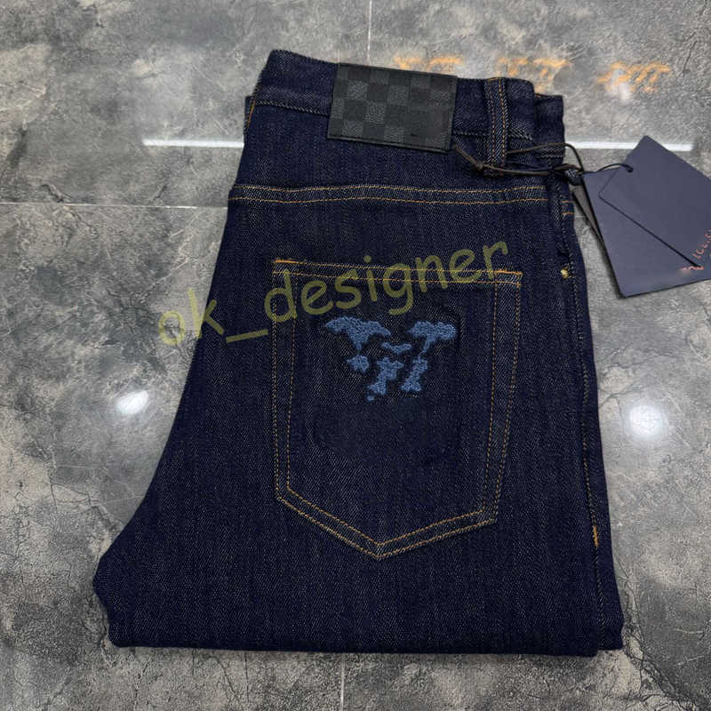 Designer jeans for mens Casual brand Classic mens jeans letter Denim Pants Elastic Trousers for men high quality motorcycle baggy jeans size 29-40